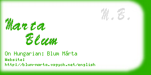marta blum business card